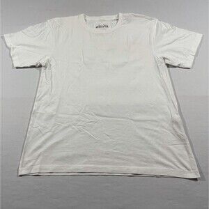 Aiayu Womens T-shirt Crew Short Sleeve Organic Cotton Quiet Luxury Tee Sz L